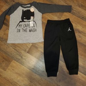 24 months Jordan active pants with kohl's shirt.